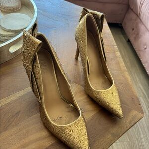 INC International Concepts Women's Glittering Gold Heels